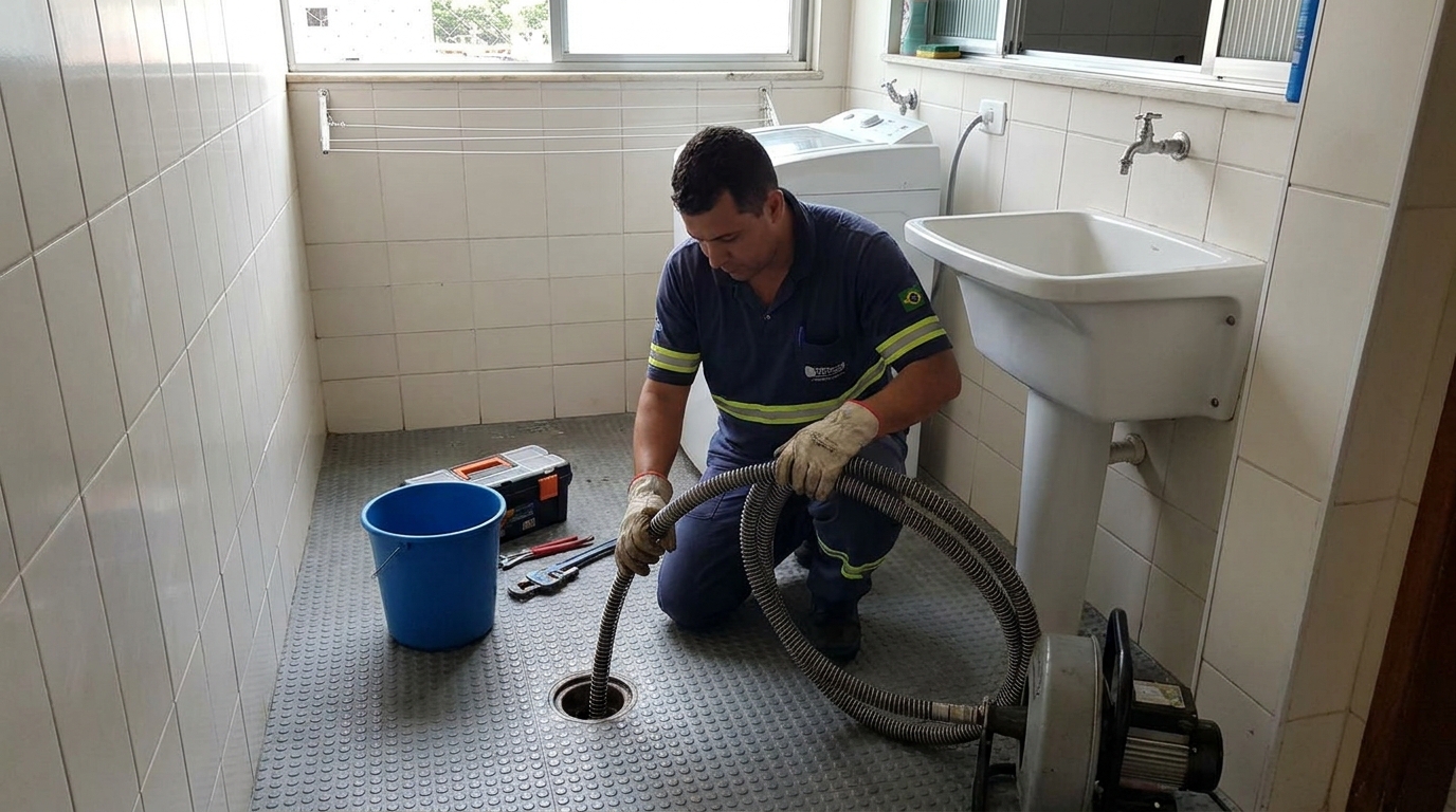 Desobstrução na Cozinha na Cachoeira, São José dos Campos‑SP